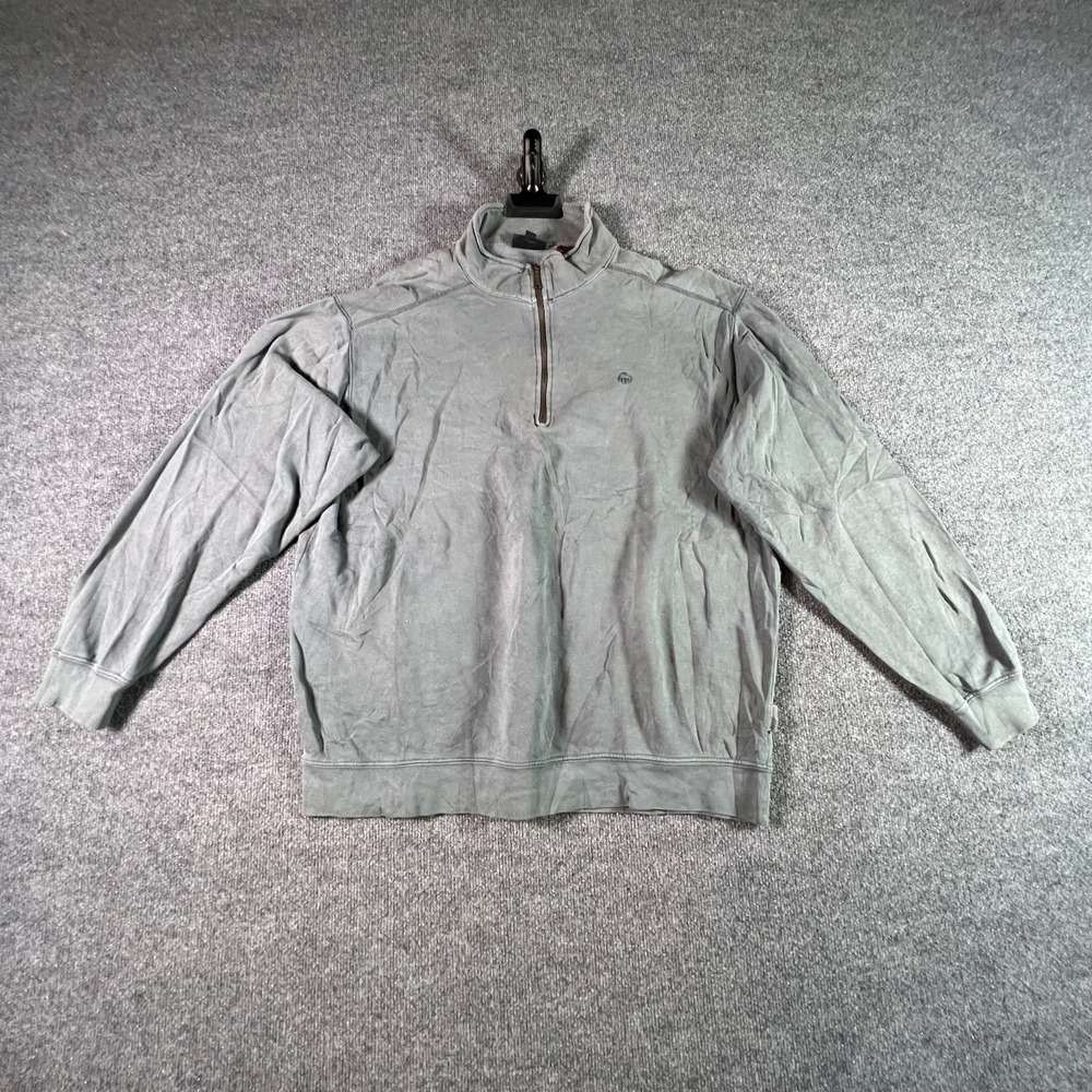 Wolverine Sweatshirt Men's Large Gray 100% Cotton 1/4 Zip Comfort Fit Activewear